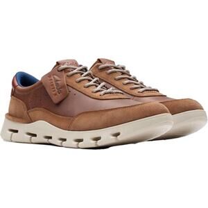 NWT Clarks Men's Nature X One Sneaker Dark Tan Leather 10 Medium